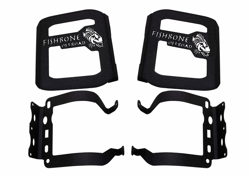 Jeep Wrangler Unlimited Tail Light Cover - Fishbone Offroad - Black textured powder coat - `18-`27 Jeep Wrangler Unlimited Tail Light Cover - Fishbone Offroad - Black textured powder coat - `18-`27